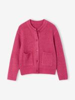 Vestje voor meisjes van fijn, schuimig breisel koraal