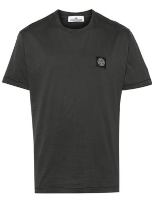 Stone Island t-shirt en coton à patch Compass - Gris