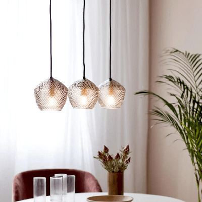 Set van 3 glazen art deco hanglampen met E14 fittingen Nordlux &apos;Orbiform 3-set&apos;