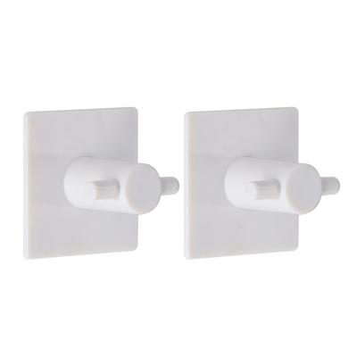 Plakhaakjes vierkant - 2x stuks?- 4,5 cm - Zelfklevende ophang haakjes - kunststof - wit