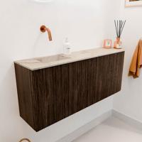 Toiletmeubel Mondiaz Joya Dlux | 101.6 cm | Meubelkleur Walnut | Faye wastafel Frappe Wasbak Links | Zonder kraangat(en)