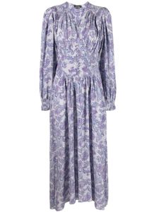 ISABEL MARANT robe Myrala mi-longue à motif cachemire - Bleu