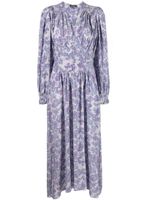 ISABEL MARANT robe Myrala mi-longue à motif cachemire - Bleu