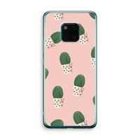 Cactusprint roze: Huawei Mate 20 Pro Transparant Hoesje