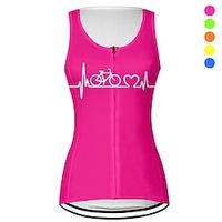 Dames Wielrenvest Wielrenshirt Mouwloos Fietsen Ves / Mouwloos Kleding Bovenlichaam met 3 achterzakken Bergracen Wegwielrennen Ademend Sneldrogend Vochtregelerend Achterzak Geel Roze Rood Grafisch Lightinthebox - thumbnail