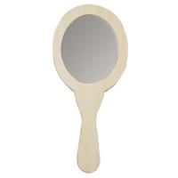 Handspiegel - ovaal - 24 cm - hout - spiegel ovaal Handspiegel - ovaal - 24 cm - hout - spiegel ovaal