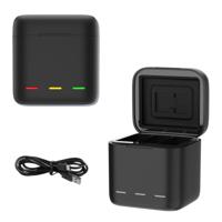 Telesin triple battery charger box voor GoPro Hero 9/10/11/12 met opbergruimte voor SD-kaarten