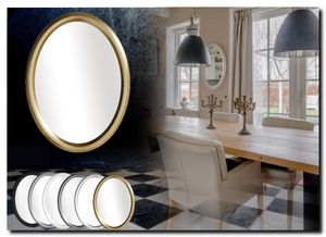 Ovale spiegel met smalle houten lijst Benedetta