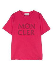 Moncler Enfant t-shirt à logo brodé - Rose