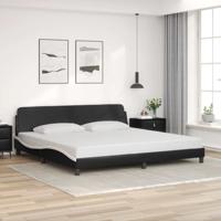 Bedframe "Dover" kunstleer zwart en wit 200x200 cm
