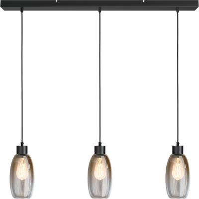 Masterlight Glazen hanglampOlive 3x Ø 12,5cm - zwart - 2431-05-100-3-02-12