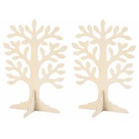 Set van 3x stuks houten boompje 30 x 21,5 cm