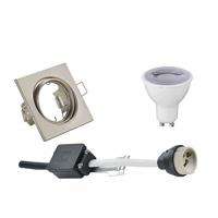 Dimbare LED Inbouwspot Set GU10 - Mat Nikkel - 6W Warm Wit 3000K