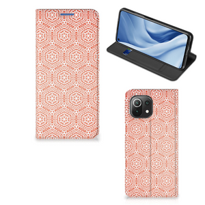 Xiaomi 11 Lite NE 5G | Mi 11 Lite Hoesje met Magneet Pattern Orange