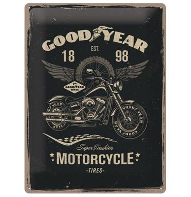 Tin Sign 'GoodYear Motorcycle' 30 x 40 cm