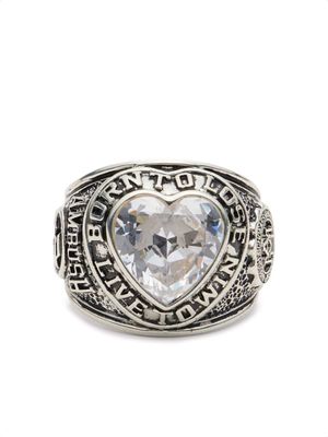 AMBUSH bague Heart Class à design gravé - Argent