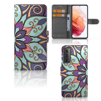 Samsung Galaxy S21 Hoesje Purple Flower - thumbnail