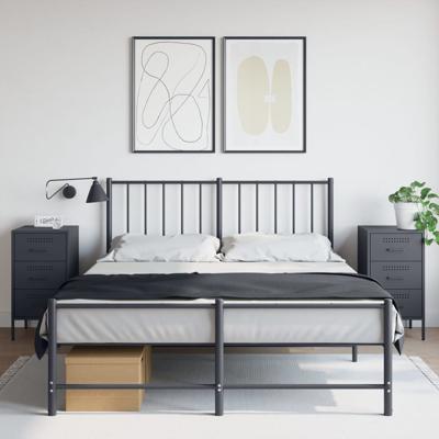 Nachtkastjes 2 st 36x39x68 cm staal antracietkleurig
