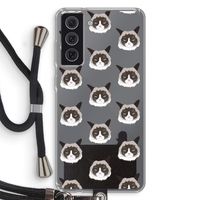 It's a Purrr Case: Samsung Galaxy S21 FE Transparant Hoesje met koord