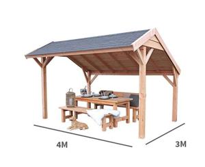 Kapschuur Landleven 400 x 300 cm incl dakbedekking - Buitengewoon de boet