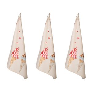 HAES DECO - Set van 3 Theedoeken - 50x70 cm - 100% Katoen - Frosty and Sweet