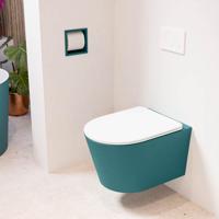 MONDIAZ LAVIE hangend toilet single fire rimless diepspoel Smag, Toiletzitting met quick-release & softclose Talc