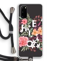 Hello in flowers: Samsung Galaxy S20 Transparant Hoesje met koord
