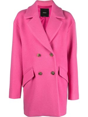 PINKO manteau croisé en laine mélangées - Rose