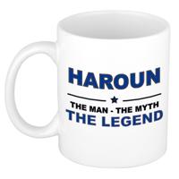 Haroun cadeau mok - man myth legend - naam koffiemok - 300 ml - collega - vaderdag