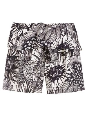 Osklen short volanté à fleurs - Noir