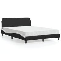 Bed met matras "Dover" kunstleer zwart en wit 140x200 cm