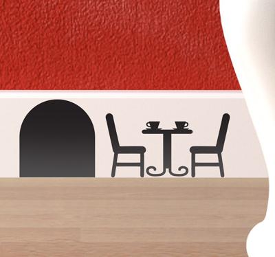 Sticker muizenhol terras tafel