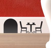 Sticker muizenhol terras tafel