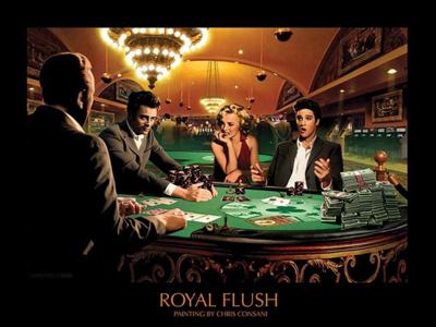 Kunstdruk Royal Flush Chris Consani 80x60cm