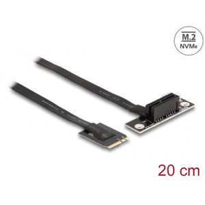 M.2 Key A+E to PCIe x1 NVMe Adapter angled with 20 cm cable Controller