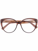 Longchamp lunettes de vue à monture papillon - Marron