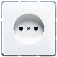 Jung CD500 1-voudige wandcontactdoos zonder randaarde creme