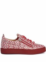 Giuseppe Zanotti baskets Frankie à motif monogrammé - Rouge