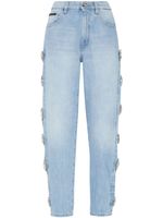 Philipp Plein brooch-detail cut-out jeans - Bleu - thumbnail