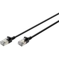 Digitus DK-1632-A-003S-BL RJ45 Netwerkkabel, patchkabel CAT 6A F/FTP 0.3 m Zwart Kleurcodering, Afgeschermd, Meerdradig, Met anti-kniktule 1 stuk(s)