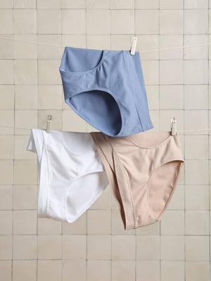 Set met 3 naadloze zwangerschapsshorties van microvezel grijsblauw
