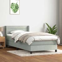 Boxspring met matras fluweel lichtgrijs 80x220 cm