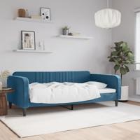 Slaapbank 100x200 cm fluweel blauw