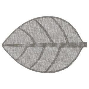 Secret de Gourmet Placemat Leaf - grijs - ovaal - 50 x 33 cm - Decoratief
