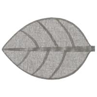 Secret de Gourmet Placemat Leaf - grijs - ovaal - 50 x 33 cm - Decoratief