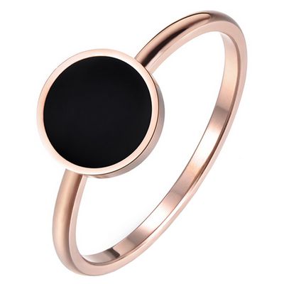 LGT Jewels Dames ring Edelstaal Rose Zwart Acryl