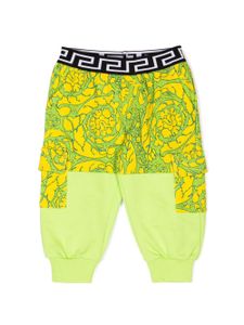 Versace Kids pantalon de jogging à imprimé Barocco - Vert