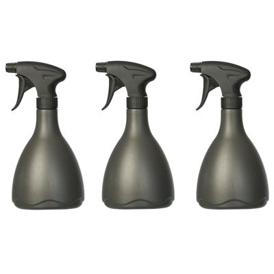 Plantenspuit/plantensproeier - Pakket van 3x stuks - 700 ml - zwart - kunststof