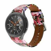 leren bandje - Bloemenprint - Samsung Galaxy Watch 6 - 40mm & 44mm