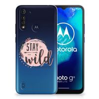 Motorola Moto G8 Power Lite Telefoonhoesje met Naam Boho Stay Wild - thumbnail